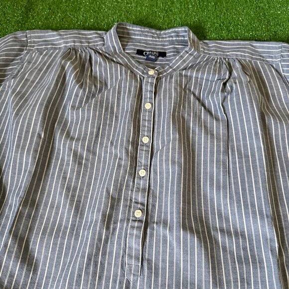 Chaps Long Sleeve 1/4 Button Placket Mandarin Collar Tunic Shirt Plus Size XXL - Picture 5 of 11